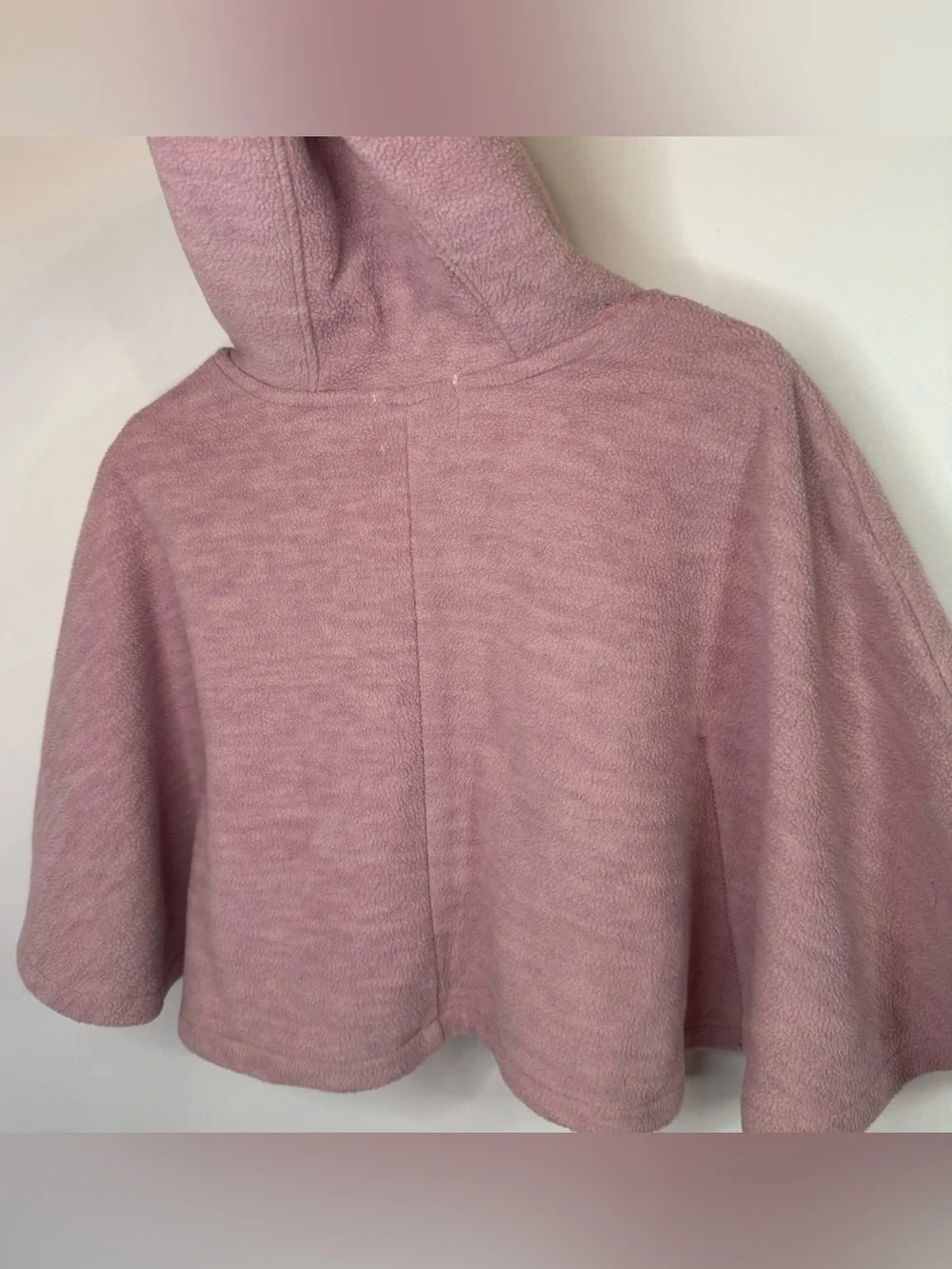 Toddler Girls' Plum Pink Micro Fleece Old Navy Hooded Poncho Cape Jacket 18-24mo